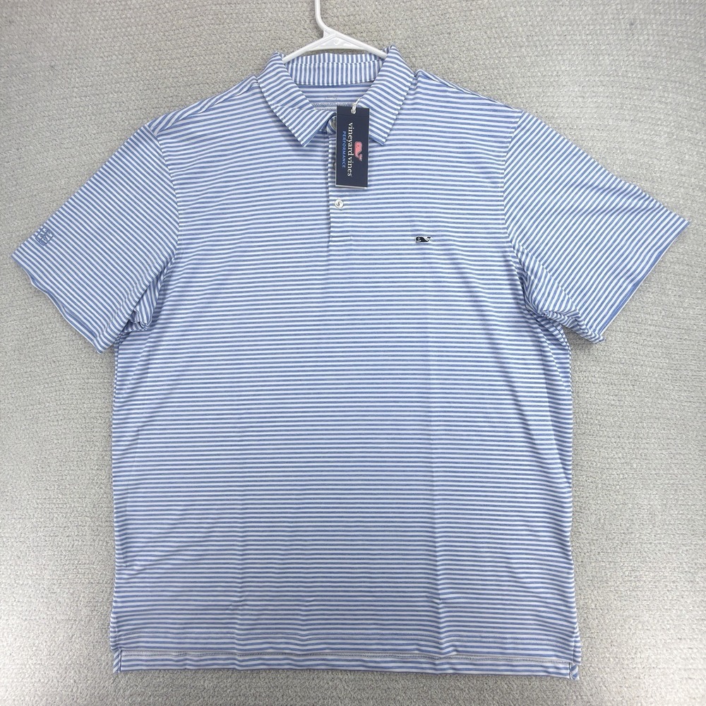 NWT Vineyard Vines Winstead Sankaty Polo Shirt Men XL Ocean Breeze Stripe Golf - Picture 2 of 8